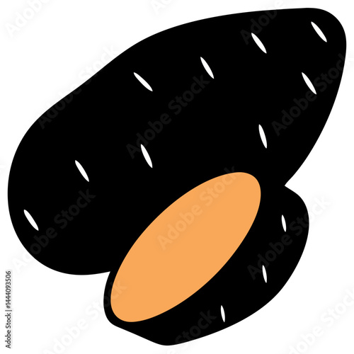 Sweet Potato Healthy Vegetable Food Icon Vector Illustration on Transparent Background PNG Image