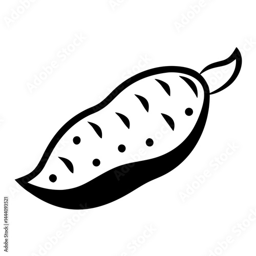 Sweet Potato Healthy Vegetable Food Icon Vector Illustration on Transparent Background PNG Image