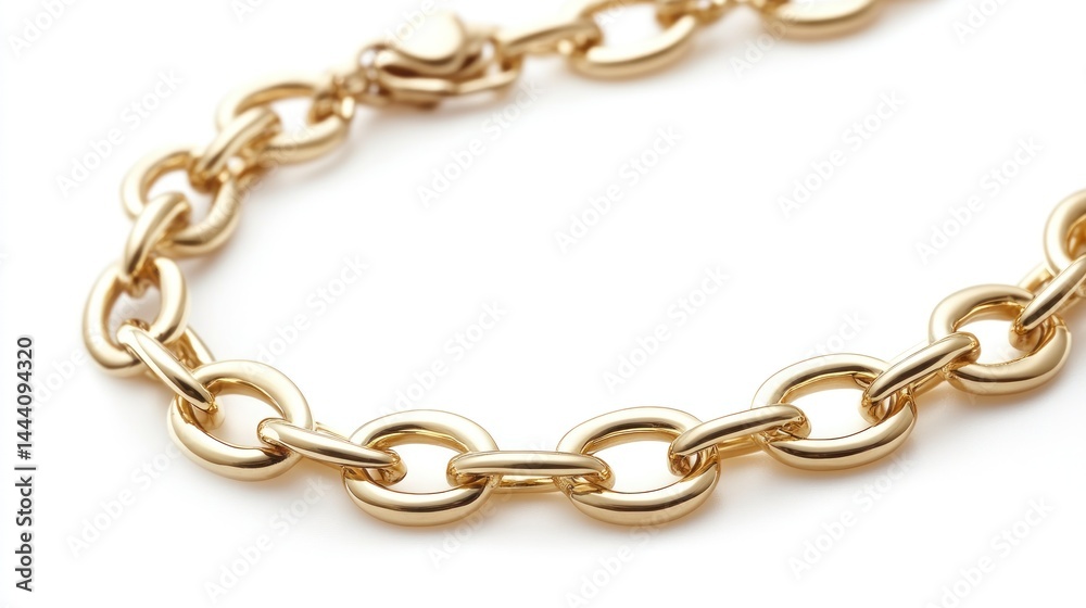 Fototapeta premium Gold chain bracelet, close-up