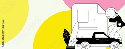 Buy insurance for car flat character vector concept operation illustration
