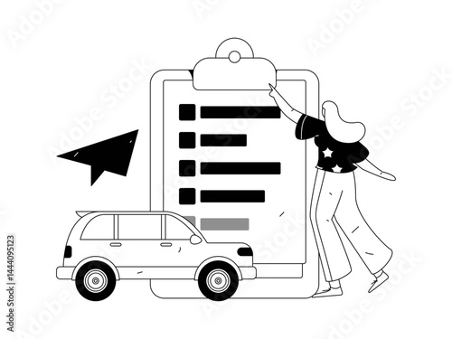 Buy insurance for car flat character vector concept operation illustration
