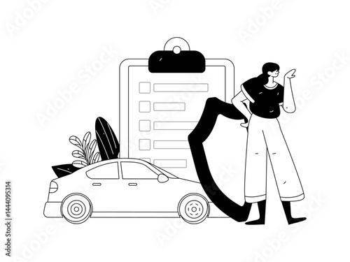 Buy insurance for car flat character vector concept operation illustration
