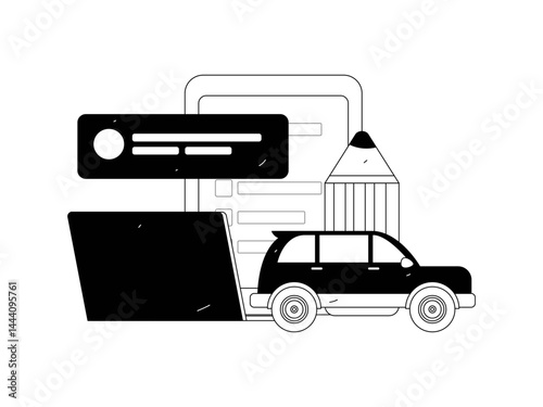 Buy insurance for car flat character vector concept operation illustration
