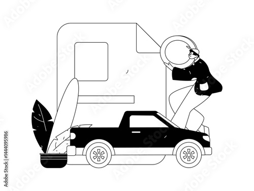 Buy insurance for car flat character vector concept operation illustration

