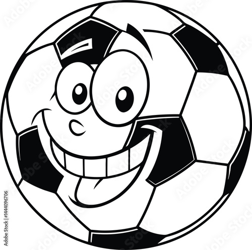 Happy Soccer Ball Mascot – Fun and Playful Cartoon Illustration