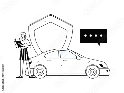 Buy insurance for car flat character vector concept operation illustration
