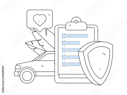 Buy insurance for car flat character vector concept operation illustration
