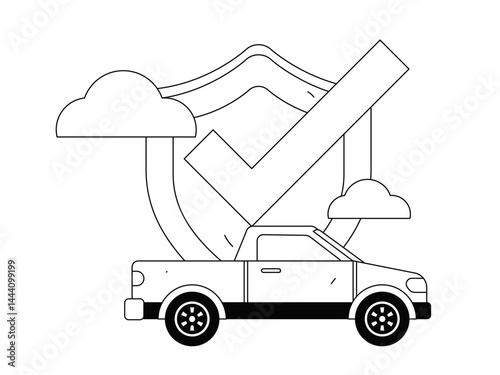 Buy insurance for car flat character vector concept operation illustration
