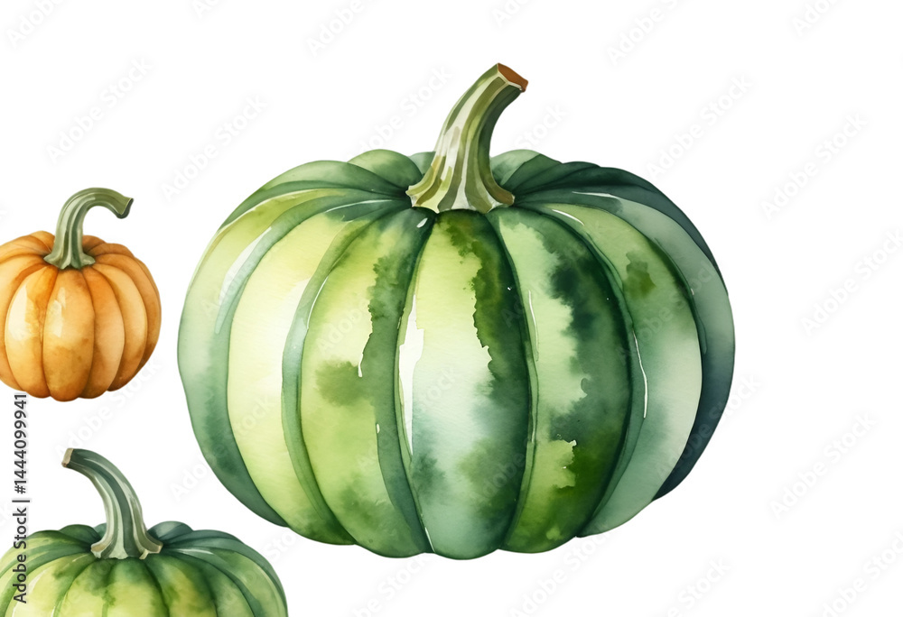 pumpkin watercolor illustration isolated on transparent background pumpkin watercolor illustration isolated on transparent background