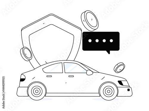 Buy insurance for car flat character vector concept operation illustration
