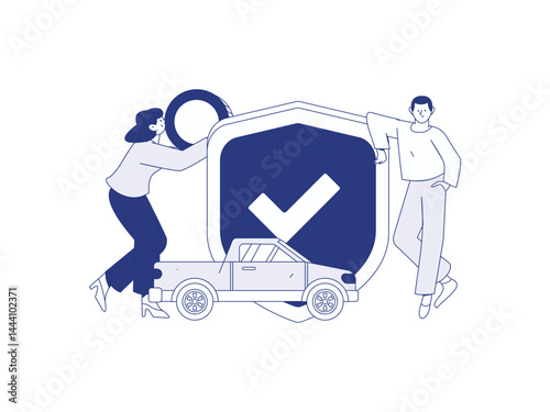 Buy insurance for car flat character vector concept operation illustration
