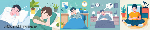 Vector of sleeping man