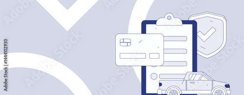 Buy insurance for car flat character vector concept operation illustration
