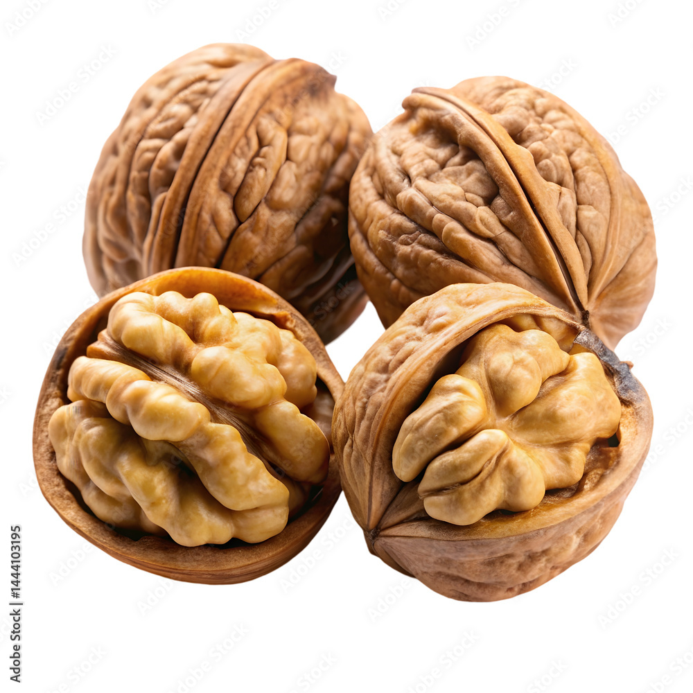Whole Walnuts Isolated on White Background Cutout Whole Walnuts Isolated on White Background Cutout
