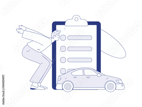 Buy insurance for car flat character vector concept operation illustration
