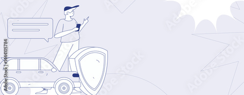 Buy insurance for car flat character vector concept operation illustration
