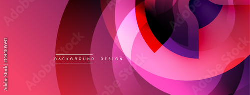 Abstract pink, red gradients form layered circles. Modern design suggests dynamic flow, visual energy. Smooth transitions create depth.