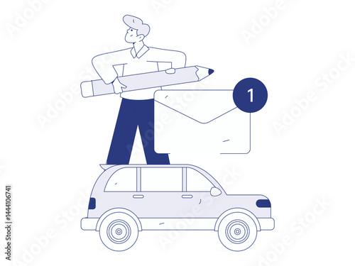 Buy insurance for car flat character vector concept operation illustration
