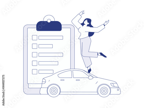 Buy insurance for car flat character vector concept operation illustration

