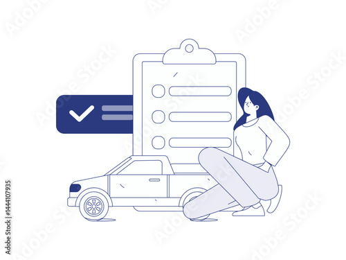 Buy insurance for car flat character vector concept operation illustration
