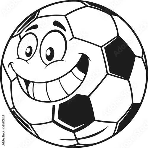 Happy Soccer Ball Mascot – Fun and Playful Cartoon Illustration