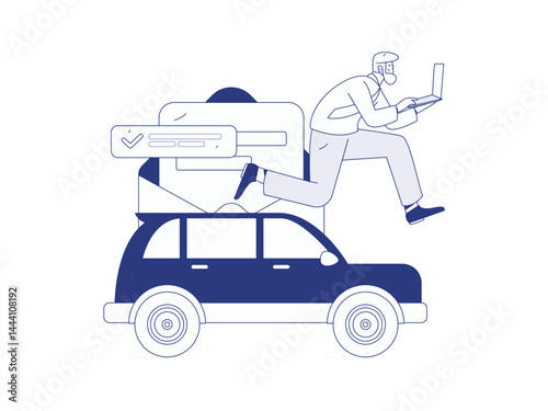 Buy insurance for car flat character vector concept operation illustration
