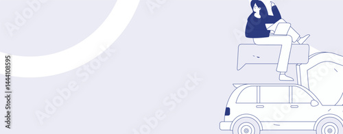 Buy insurance for car flat character vector concept operation illustration
