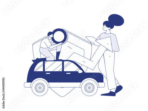 Buy insurance for car flat character vector concept operation illustration
