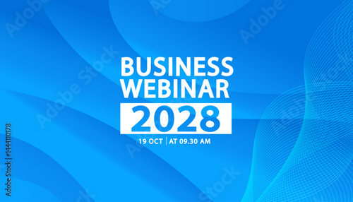 Banner to the online conference background. Web media event. Dynamic Background. Futuristic Poster for Corporate Meeting, Online Courses, Webinar, Seminar. Conference, Business Event Announcement.
