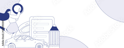 Buy insurance for car flat character vector concept operation illustration

