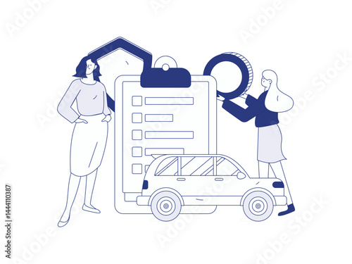 Buy insurance for car flat character vector concept operation illustration
