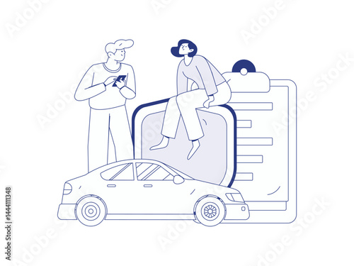 Buy insurance for car flat character vector concept operation illustration
