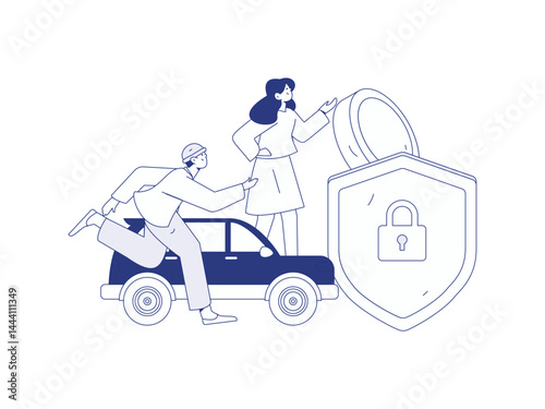 Buy insurance for car flat character vector concept operation illustration
