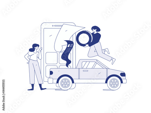 Buy insurance for car flat character vector concept operation illustration
