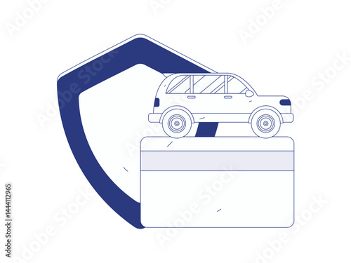 Buy insurance for car flat character vector concept operation illustration
