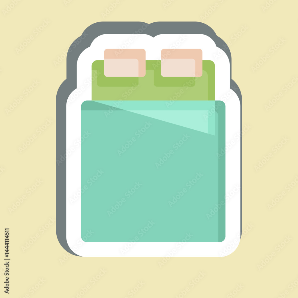 Sticker Bed 2. related to Bedding symbol. design editable Sticker Bed 2. related to Bedding symbol. design editable