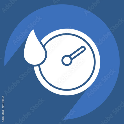 Icon Quick Dry. related to Bedding symbol. long shadow style. design editable