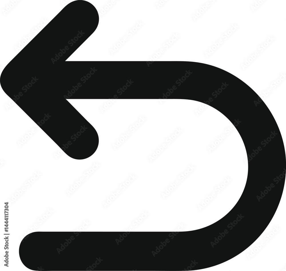 Curved Left Arrow Icon – Bold Vector Symbol for Undo, Return, or Back Navigation Actions. Perfect for UI, Web Interfaces, and App Buttons. Clean, Simple, and Directional Design Element. Curved Left Arrow Icon – Bold Vector Symbol for Undo, Return, or Back Navigation Actions. Perfect for UI, Web Interfaces, and App Buttons. Clean, Simple, and Directional Design Element.