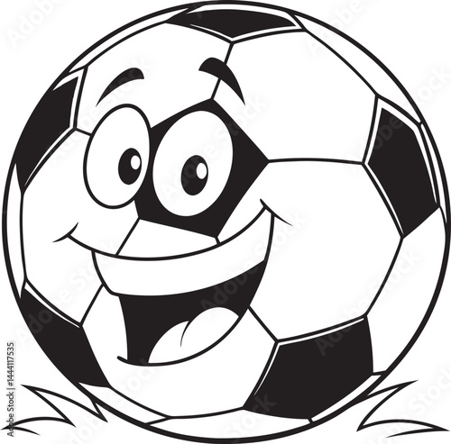 Happy Soccer Ball Mascot – Fun and Playful Cartoon Illustration