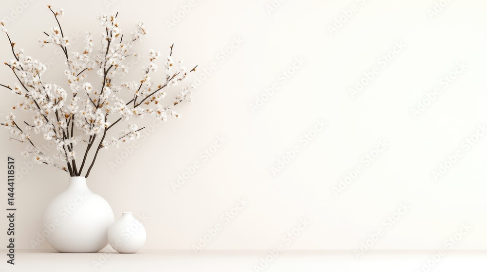 Minimalist White Vase Arrangement Minimalist White Vase Arrangement