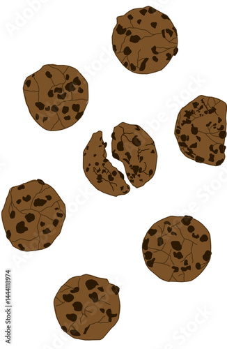chocolate chip cookies vector for your good design
