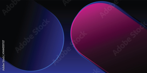 Rainbow Colored Pattern with Abstract Curved Lines. Vector Spiral Lines with Gradient on Black Background