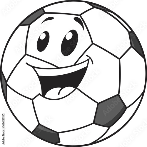 Happy Soccer Ball Mascot – Fun and Playful Cartoon Illustration