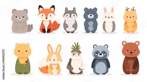 Wallpaper Mural Whimsical Cartoon Animals: A Collection of Adorable Characters in Vector Style Torontodigital.ca