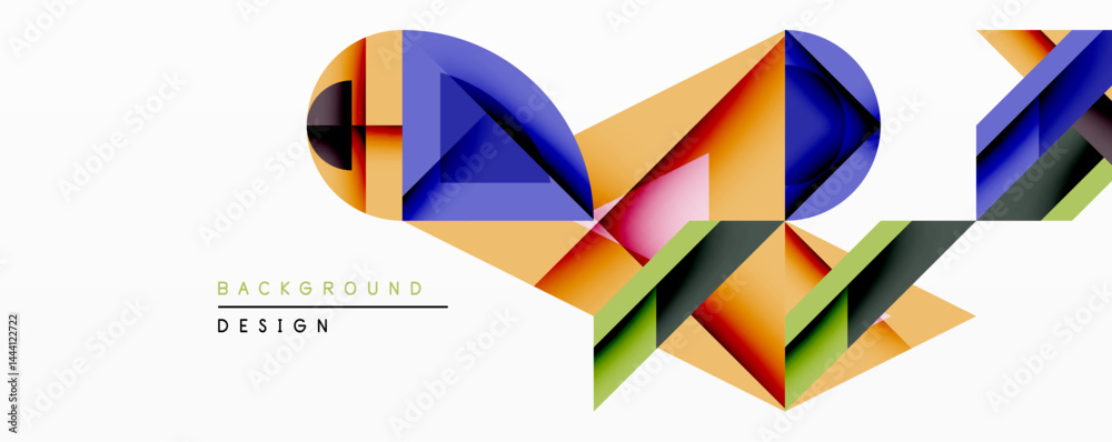 Abstract geometric composition. Bright shapes overlap, creating dynamic visual flow. Orange, blue, green hues dominate design. Modern style, clean lines present. Abstract geometric composition. Bright shapes overlap, creating dynamic visual flow. Orange, blue, green hues dominate design. Modern style, clean lines present.