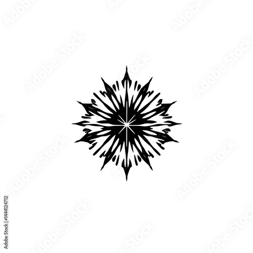 Abstract Black & White Mandala Design, Decorative Pattern on White