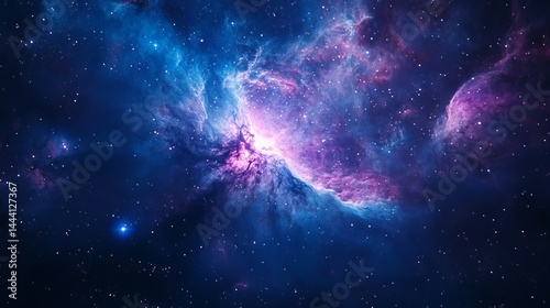 Fototapeta Naklejka Na Ścianę i Meble -  Stunning cosmic nebula with vibrant purple and blue hues sky art gas dark dust space stars night