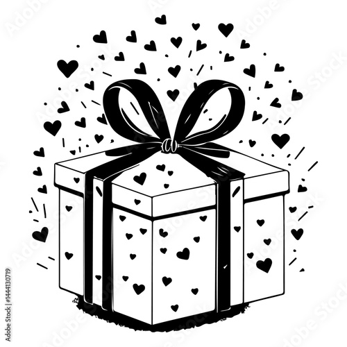 Love themed gift box radiating happiness for special occasions and celebrations