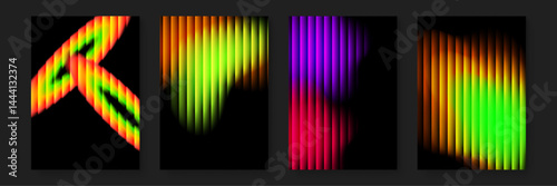 Abstract colorful vertical line designs suitable for backgrounds, digital art, graphic design, websites, and modern decor elements. Bright, dynamic patterns.