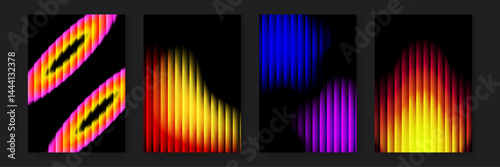 Abstract geometric shapes in varying colors, suitable for graphic designs, backgrounds, presentations, and modern art concepts. Bold and eyecatching visuals.